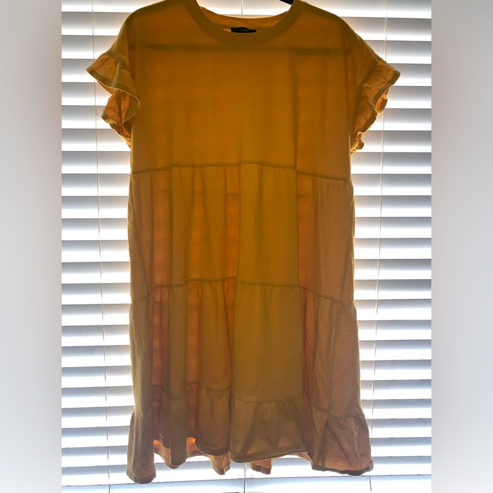 JCrew Womens Yellow Ruffle Summer Dress Sz Medium | 133 / 5 ..
